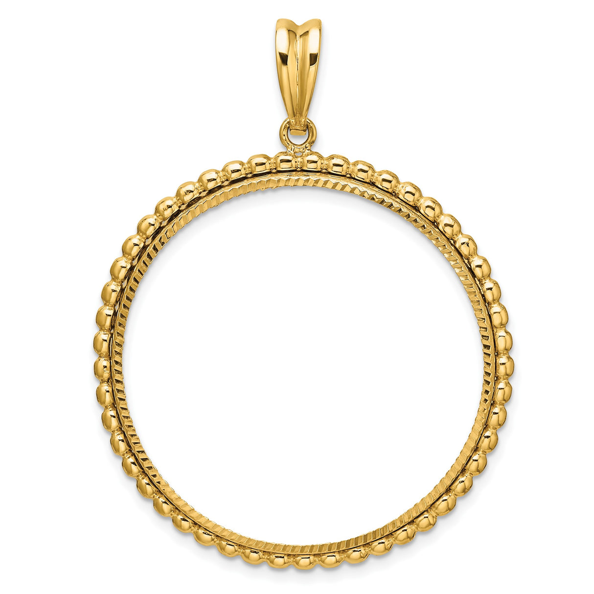 34 mm 14k Yellow Gold coin bezel pendant for US $20 Liberty Head Double Eagle
