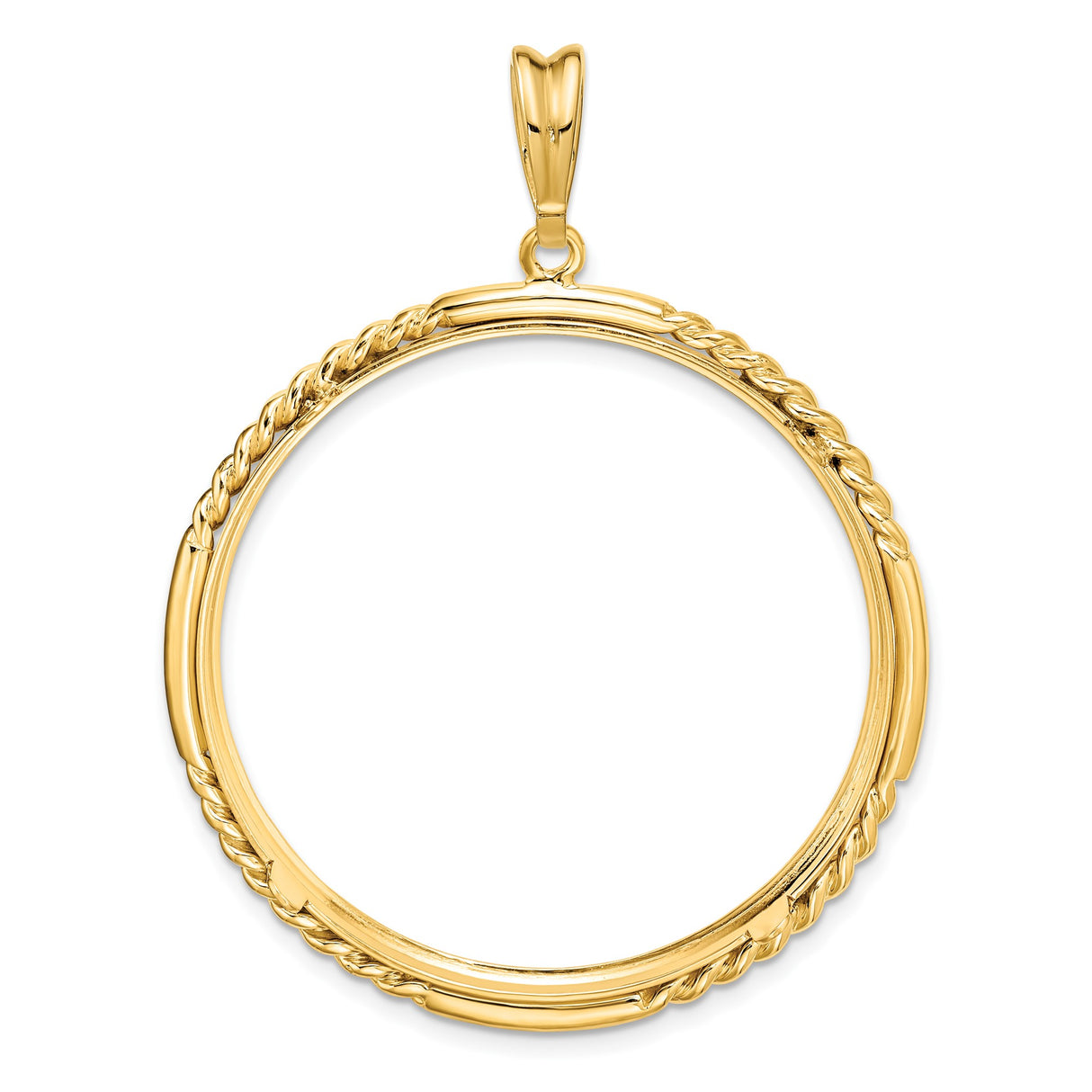 34 mm 14k Yellow Gold coin bezel pendant for US $20 Liberty Head Double Eagle — additional image