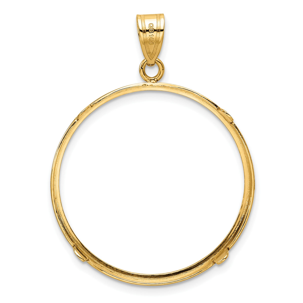 27 mm 14k Yellow Gold coin bezel pendant for US $10 Liberty Head Eagle — additional image