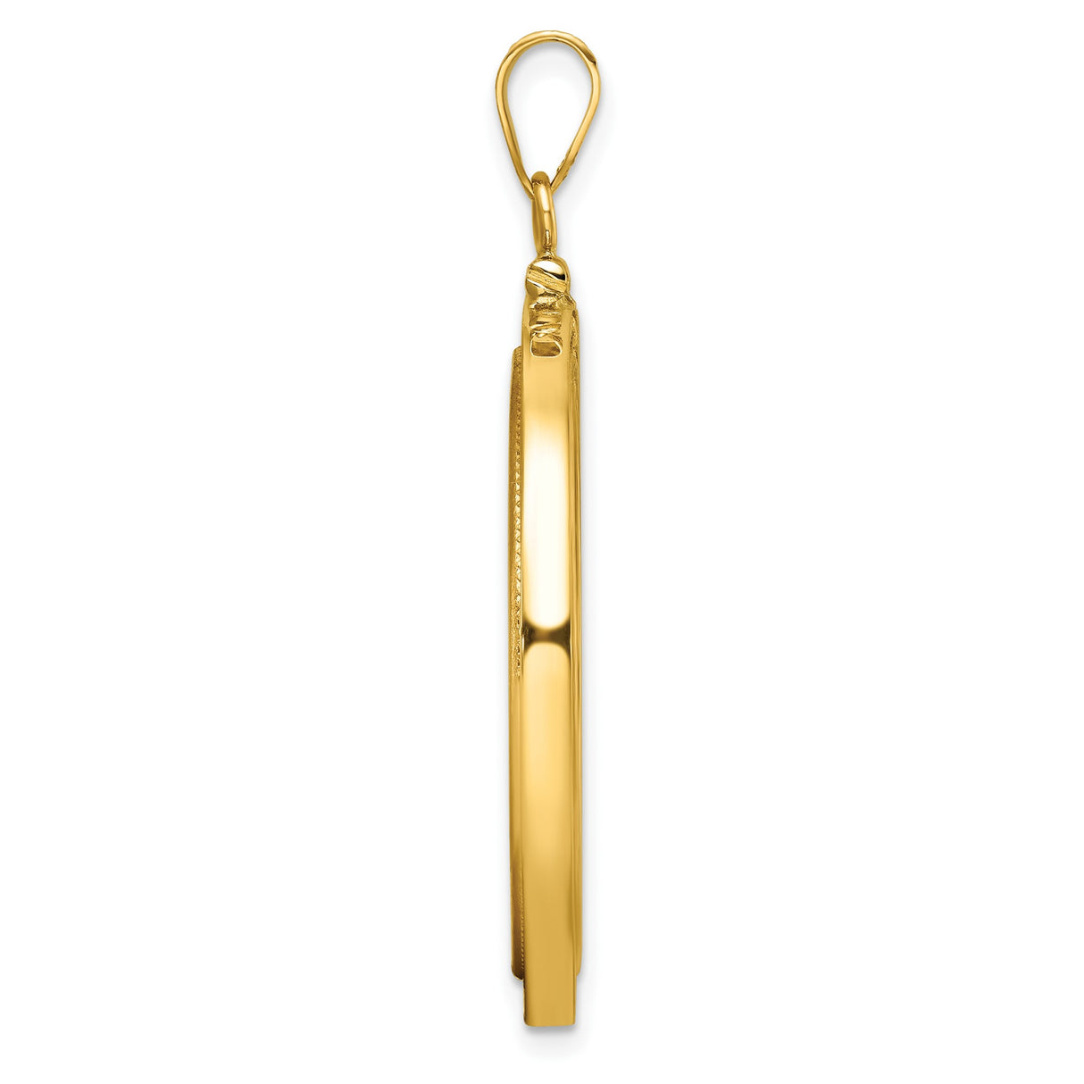 27 mm 14k Yellow Gold coin bezel pendant for US $10 Liberty Head Eagle — alternate view