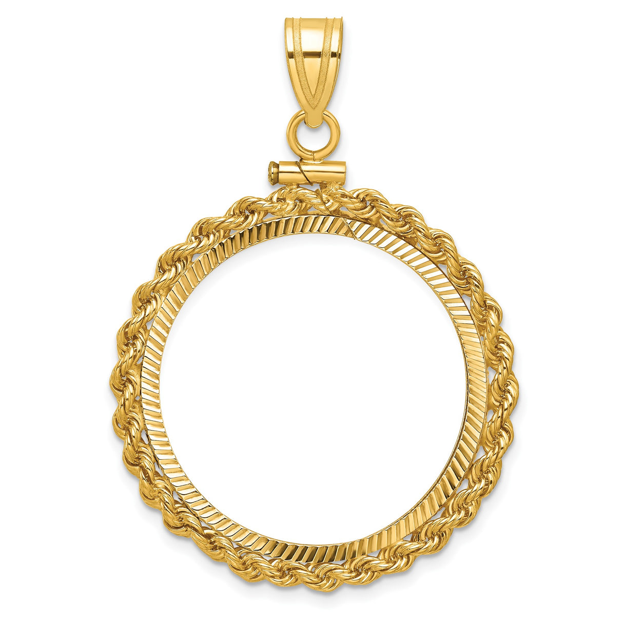 27 mm 14k Yellow Gold coin bezel pendant for US $10 Liberty Head Eagle