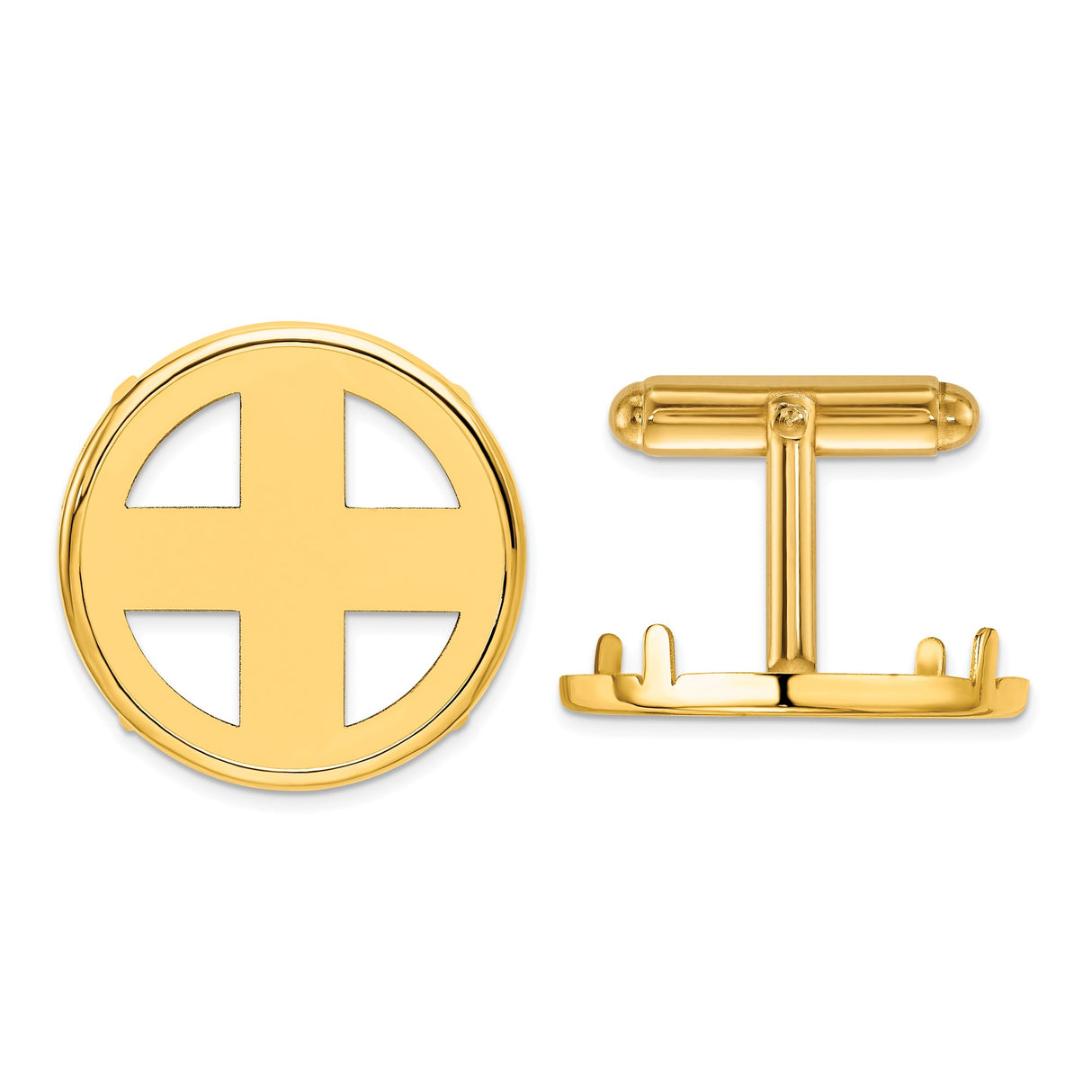 22 mm 14k Yellow Gold coin bezel cuff links for US $5 Liberty Head Half Eagle
