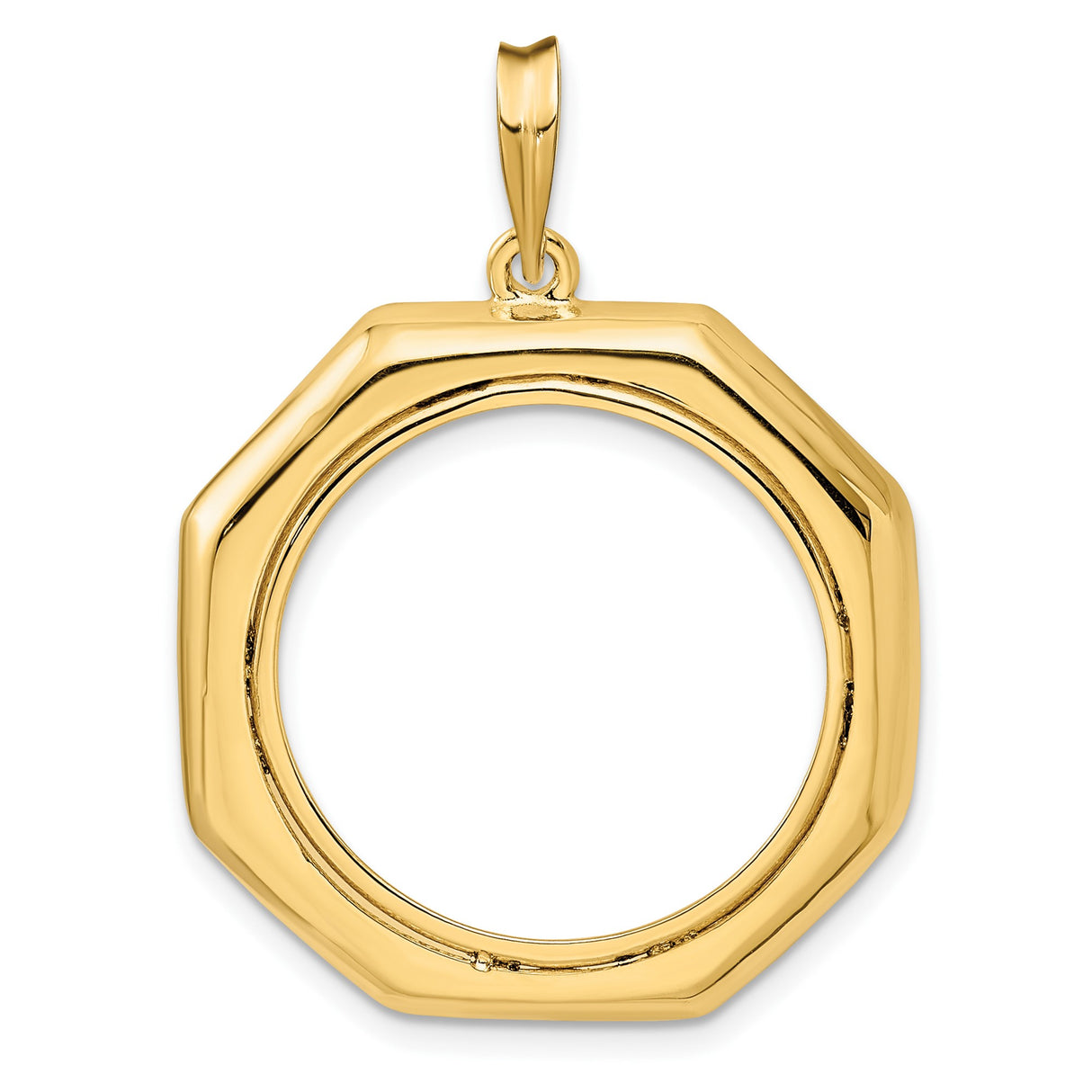 22 mm 14k Yellow Gold coin bezel pendant for US $5 Liberty Head Half Eagle