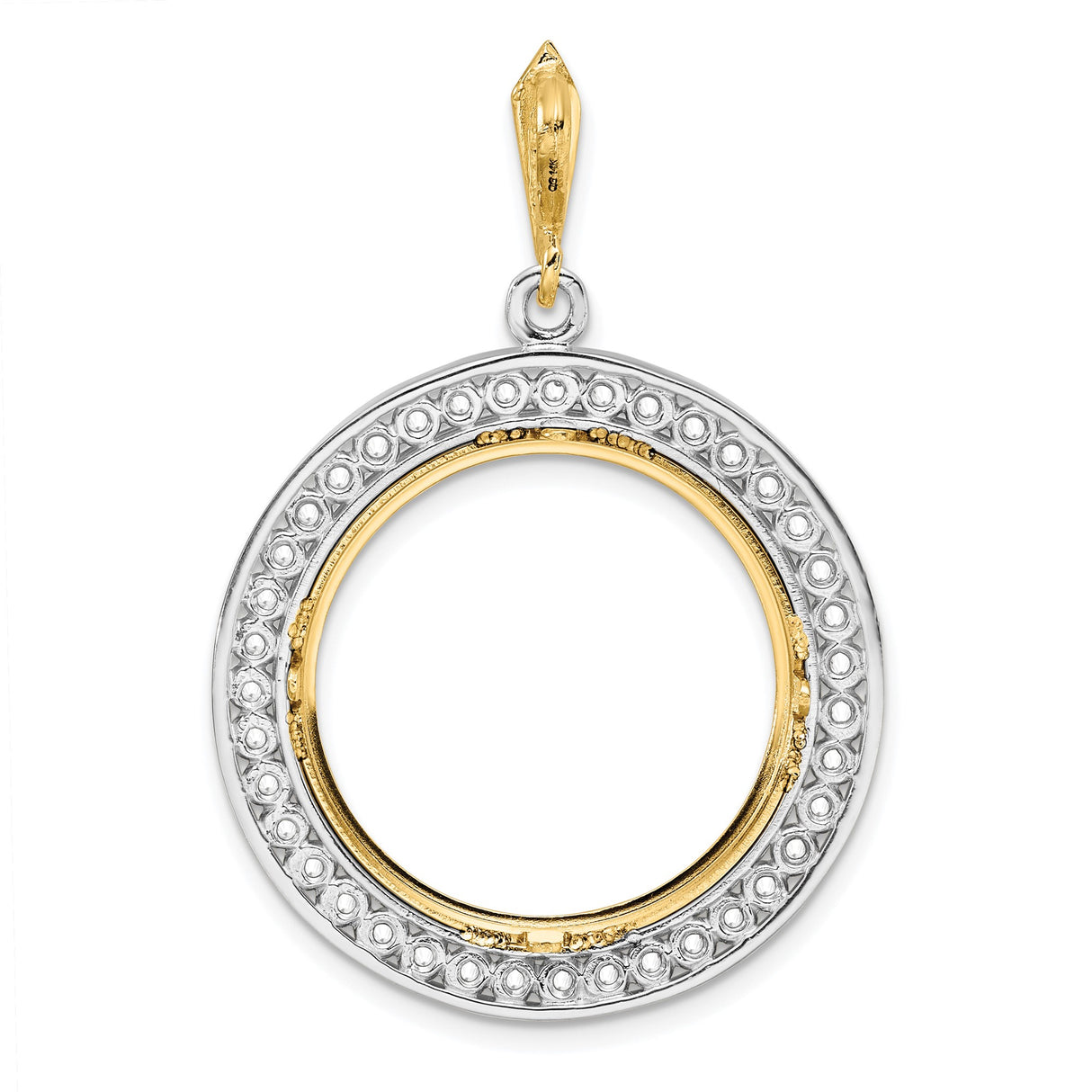 22 mm 14k Multi-Tone Gold coin bezel pendant for US $5 Liberty Head Half Eagle — additional image
