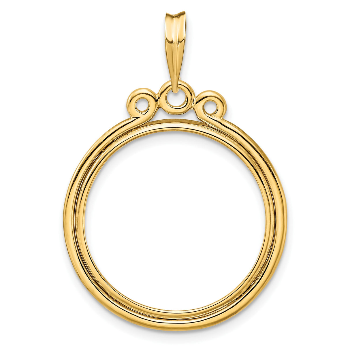 22 mm 14k Yellow Gold coin bezel pendant for US $5 Liberty Head Half Eagle