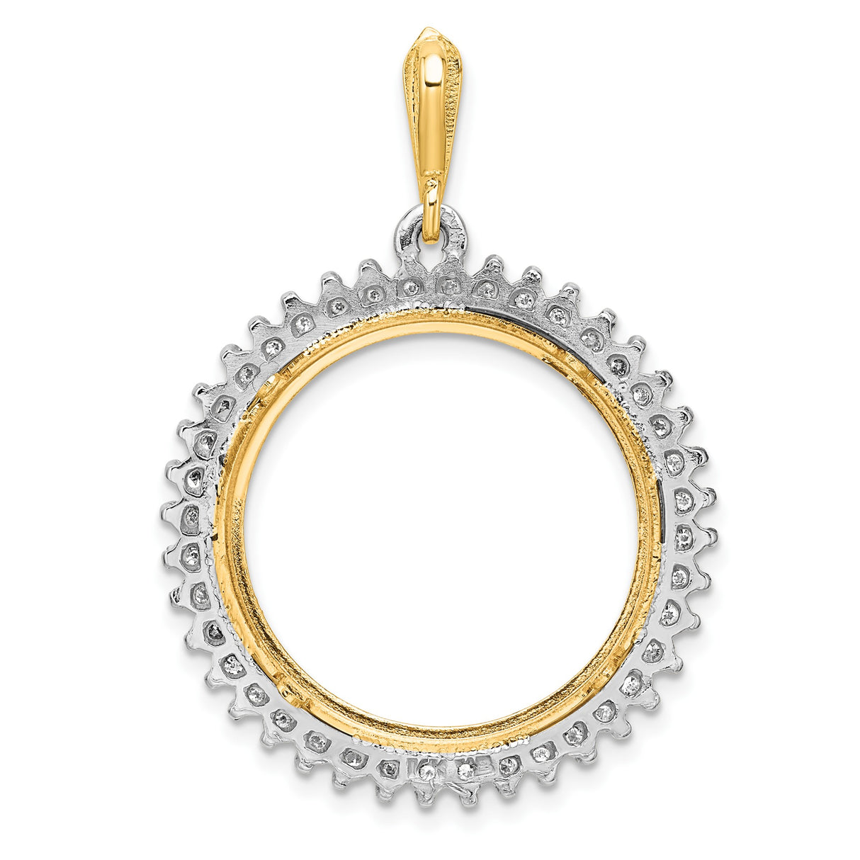 22 mm 14k Multi-Tone Gold coin bezel pendant for US $5 Liberty Head Half Eagle — additional image