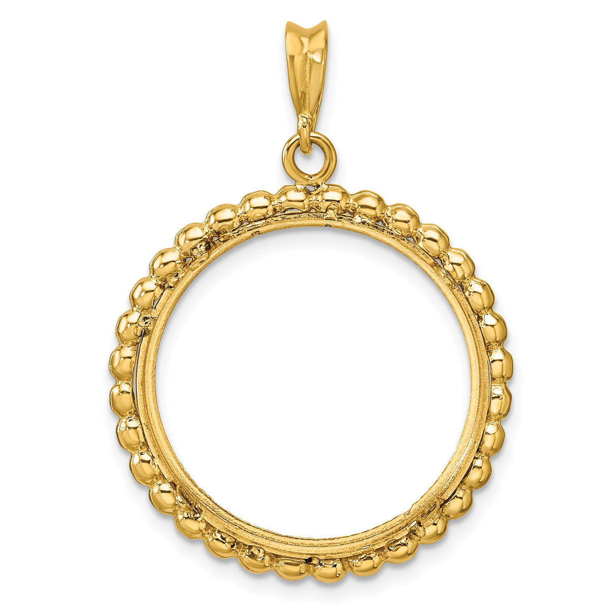 22 mm 14k Yellow Gold coin bezel pendant for US $5 Liberty Head Half Eagle — additional image