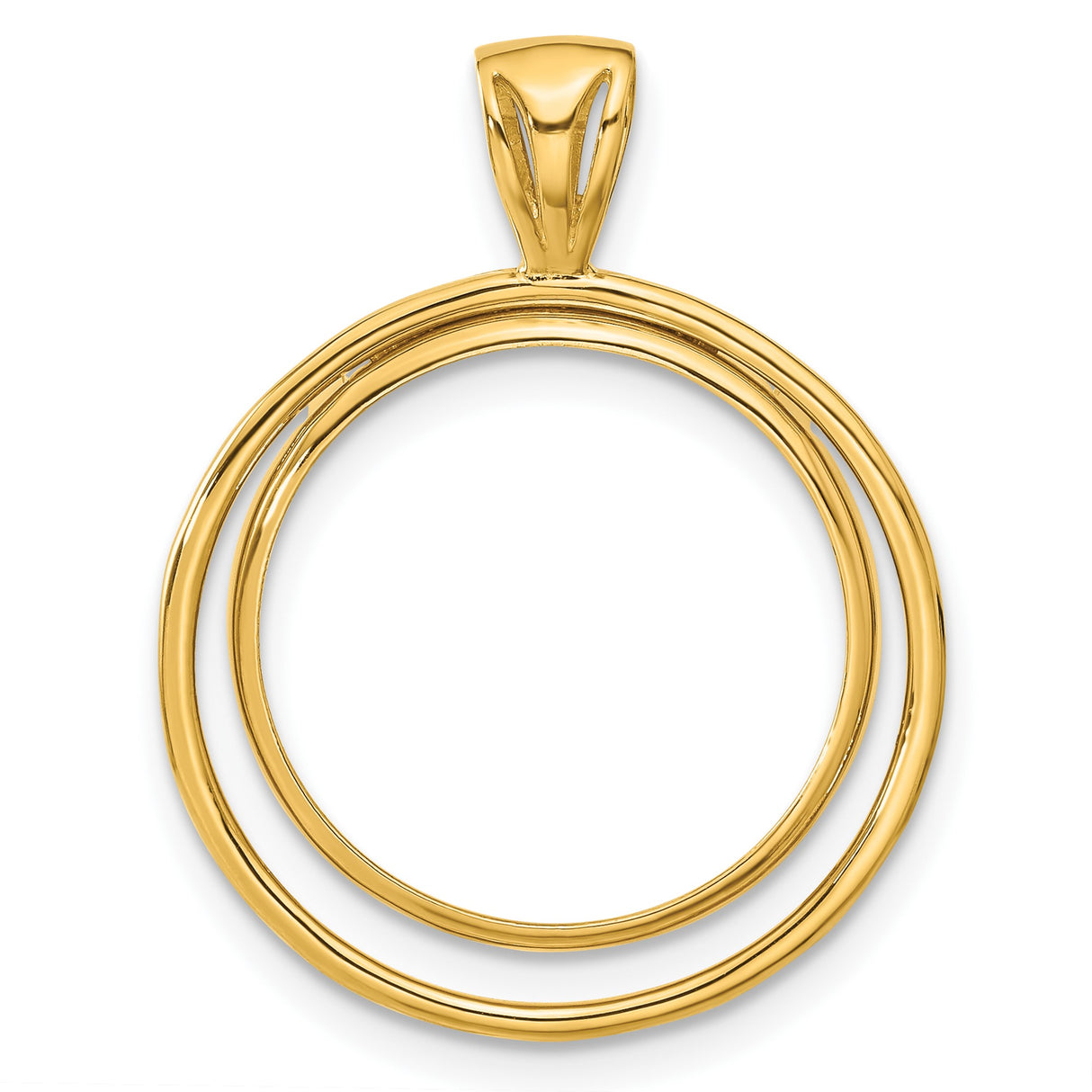 22 mm 14k Yellow Gold coin bezel pendant for US $5 Liberty Head Half Eagle