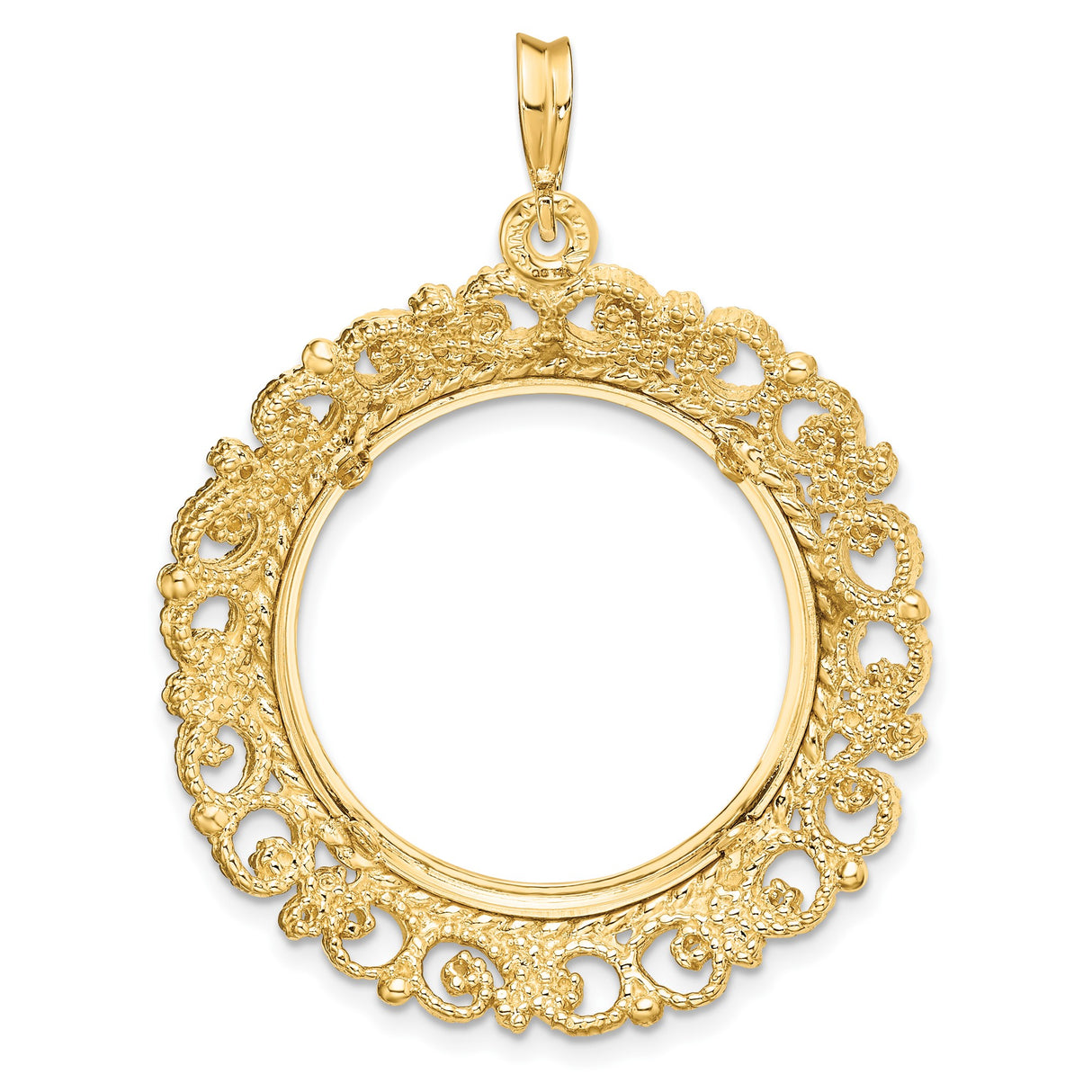 22 mm 14k Yellow Gold coin bezel pendant for US $5 Liberty Head Half Eagle — additional image