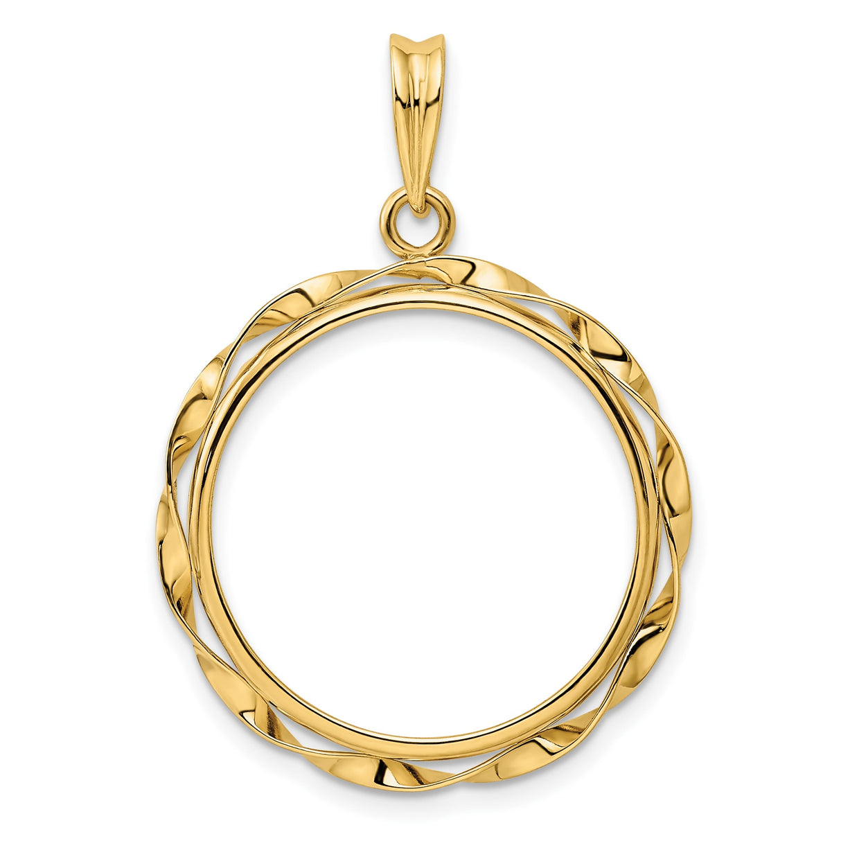 22 mm 14k Yellow Gold coin bezel pendant for US $5 Liberty Head Half Eagle