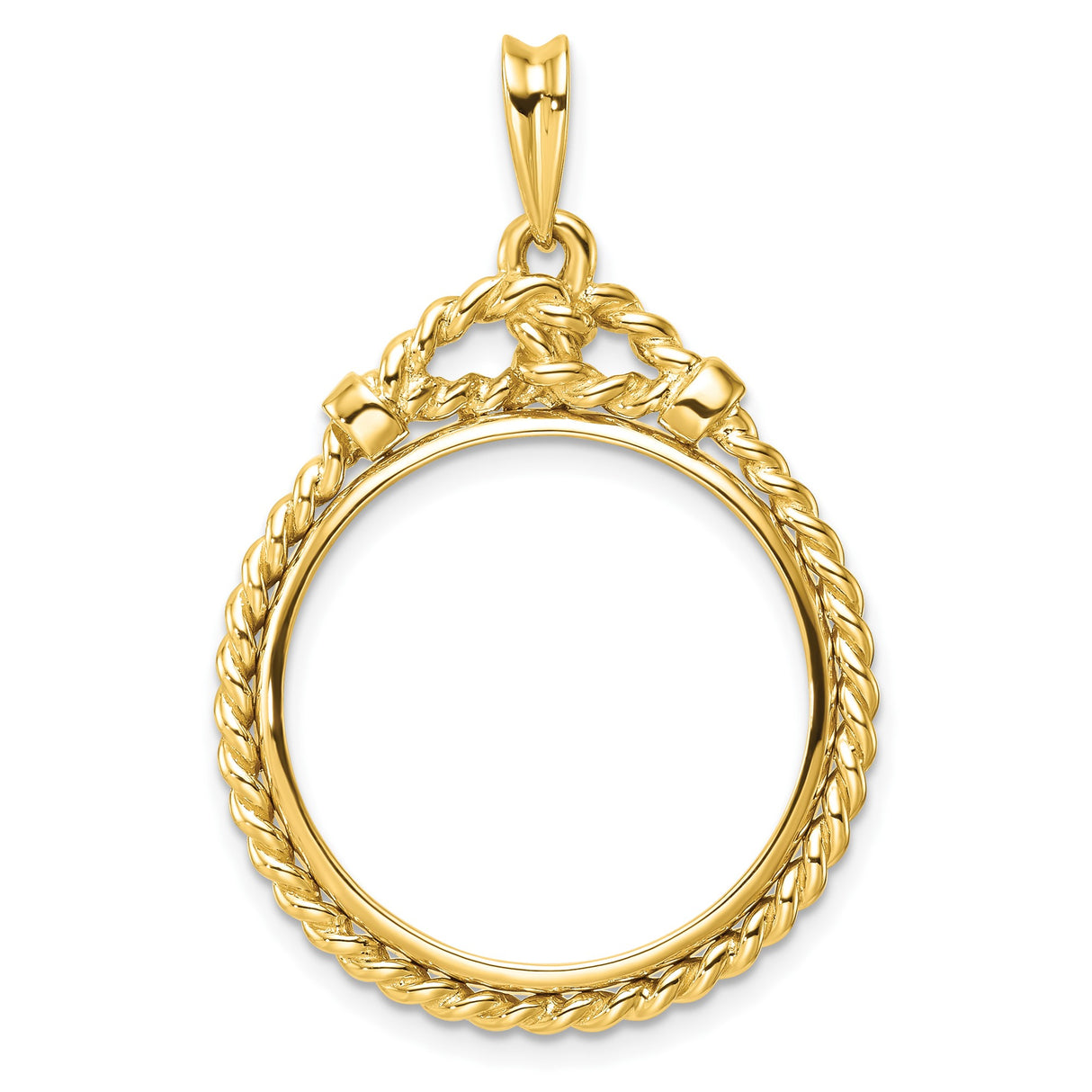 22 mm 14k Yellow Gold coin bezel pendant for US $5 Liberty Head Half Eagle