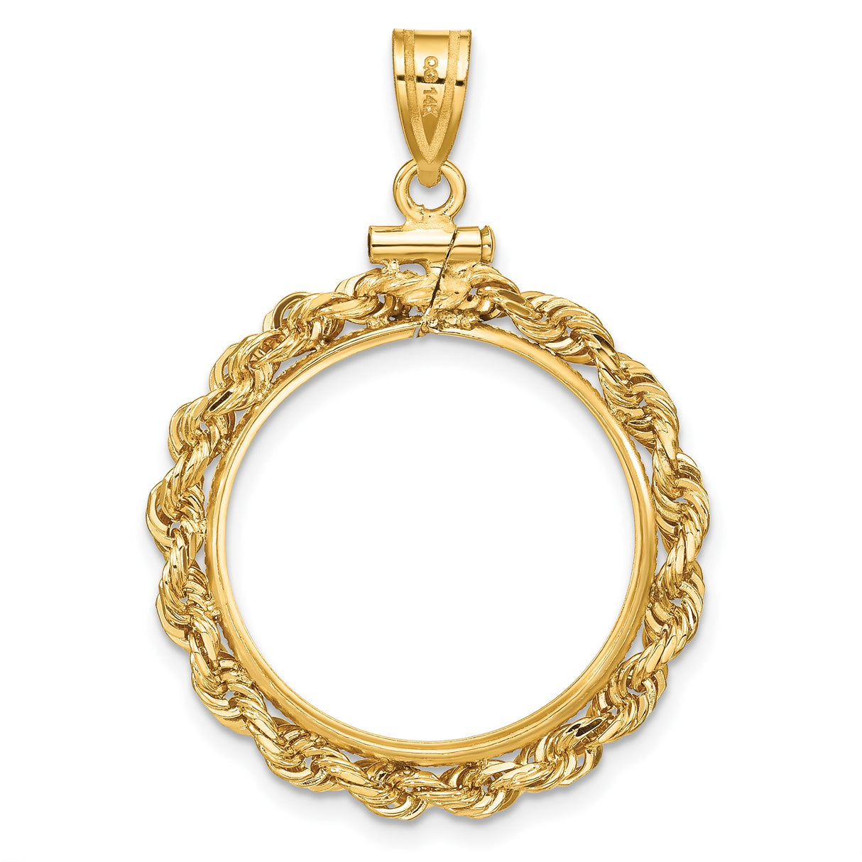 22 mm 14k Yellow Gold coin bezel pendant for US $5 Liberty Head Half Eagle — additional image
