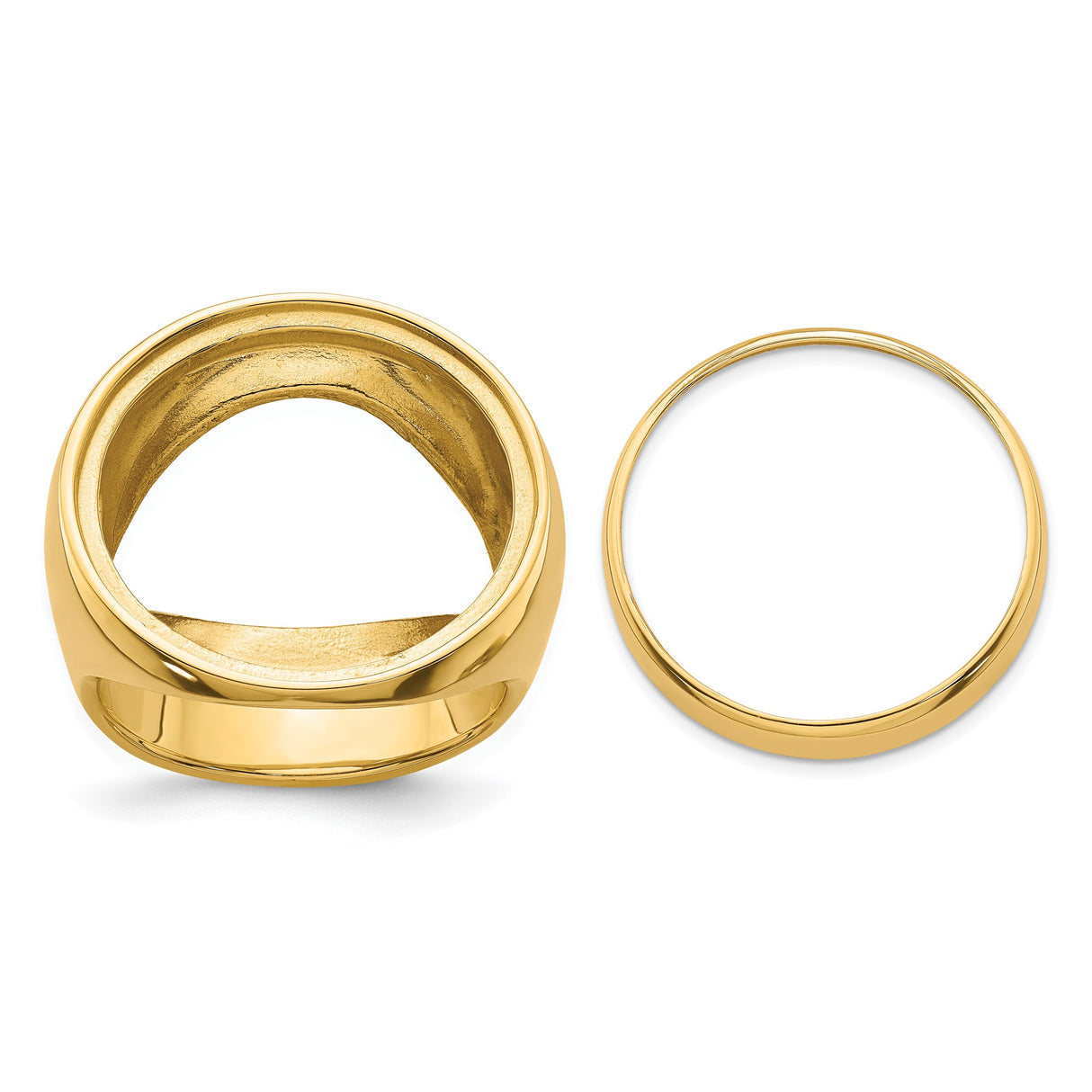 22 mm 14k Yellow Gold coin bezel ring for US $5 Liberty Head Half Eagle