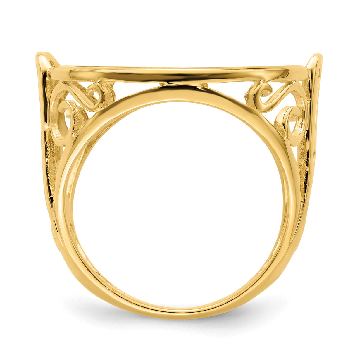 22 mm 14k Yellow Gold coin bezel ring for US $5 Liberty Head Half Eagle β alternate view