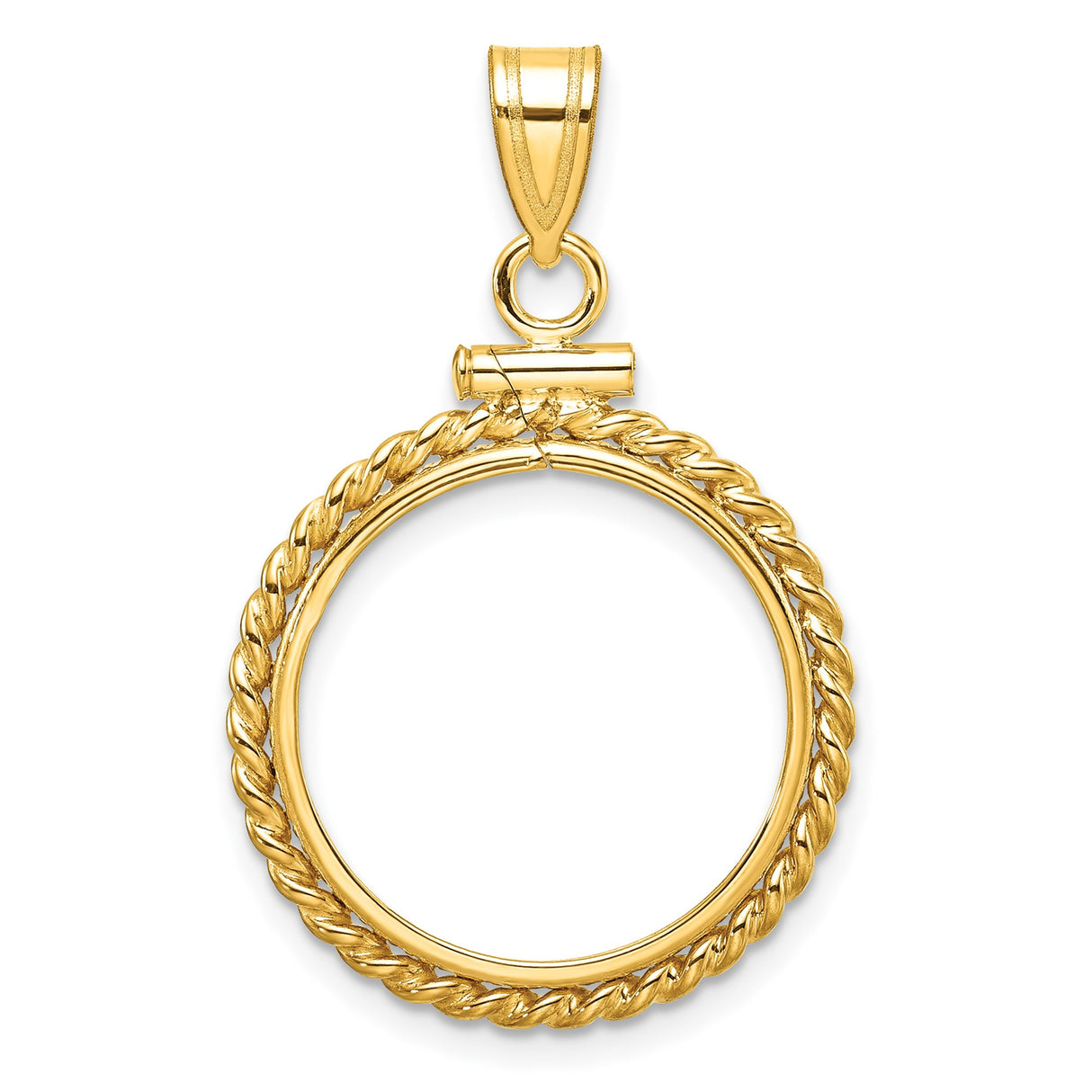18 mm 14k Yellow Gold coin bezel pendant for US $2.50 Liberty Head Quarter Eagle