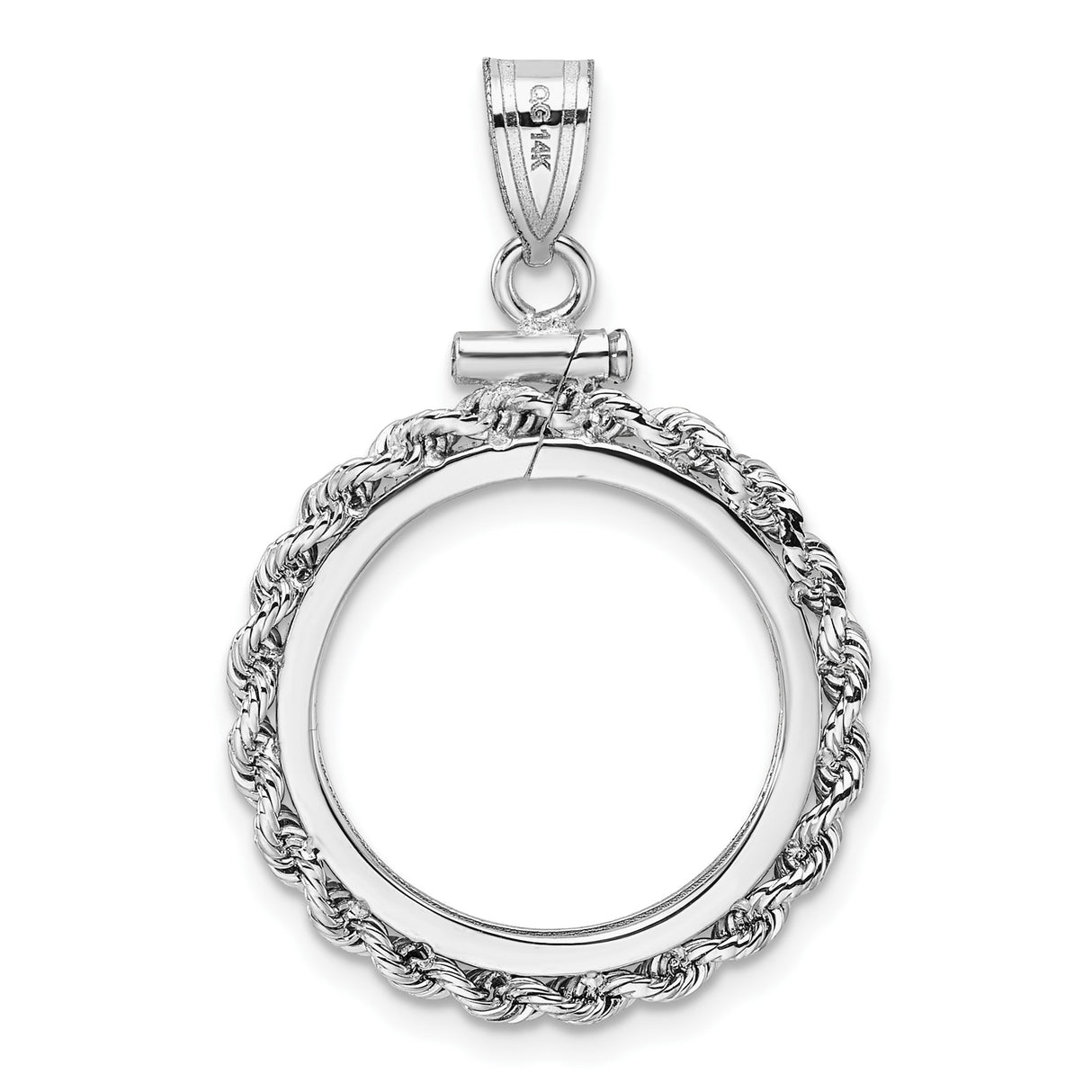18 mm 14k White Gold coin bezel pendant for US $2.50 Liberty Head Quarter Eagle β additional image