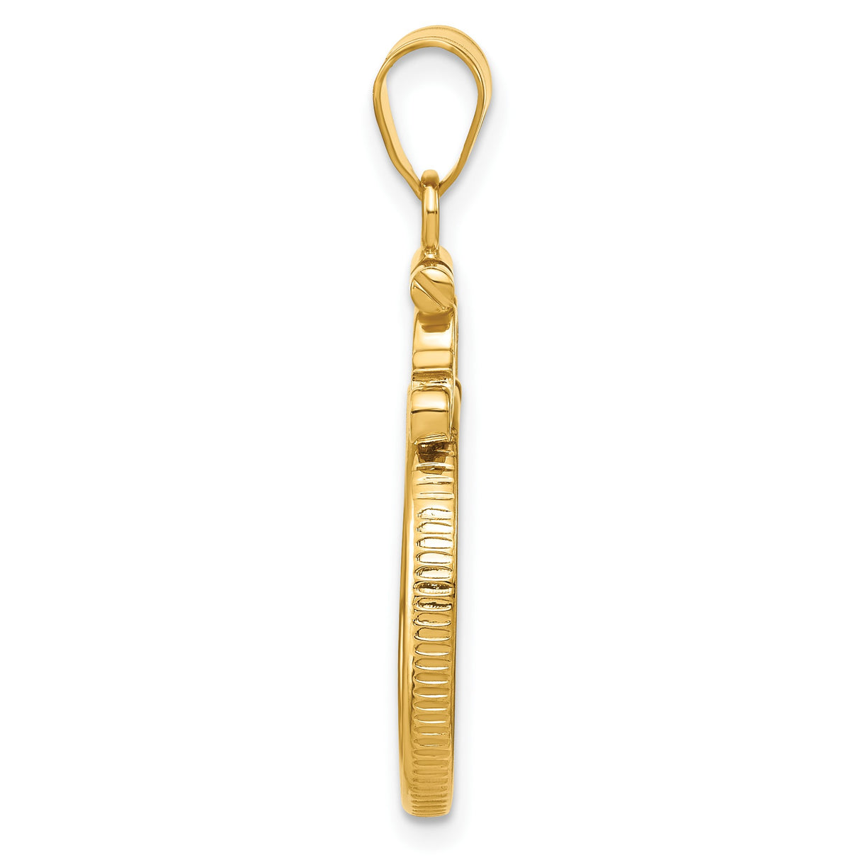18 mm 14k Yellow Gold coin bezel pendant for US $2.50 Liberty Head Quarter Eagle — alternate view
