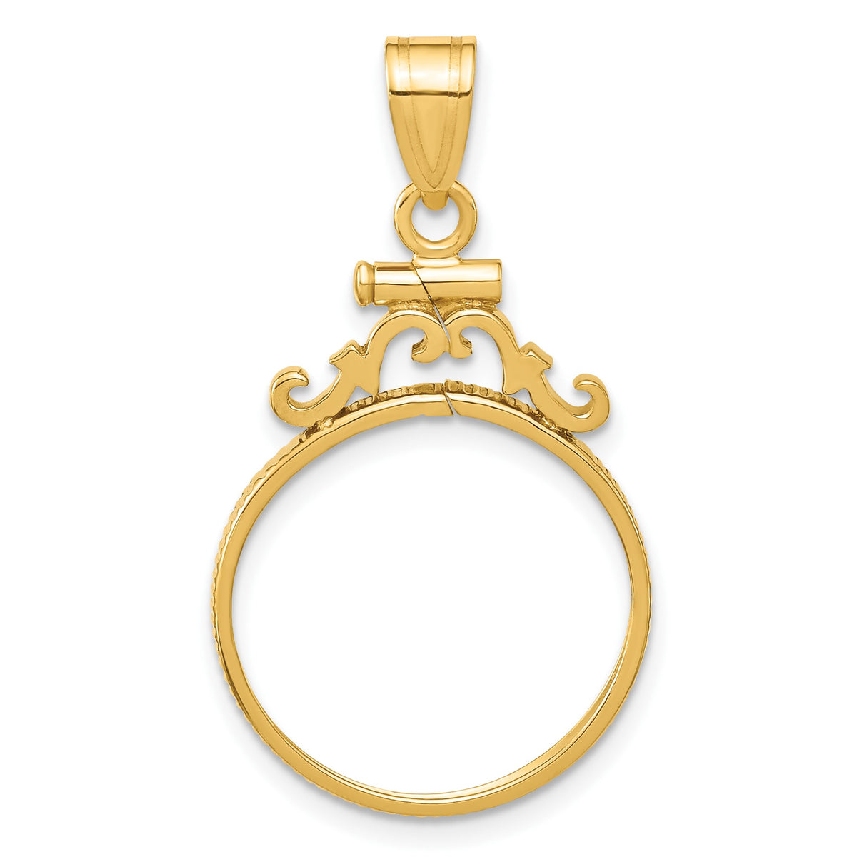 18 mm 14k Yellow Gold coin bezel pendant for US $2.50 Liberty Head Quarter Eagle