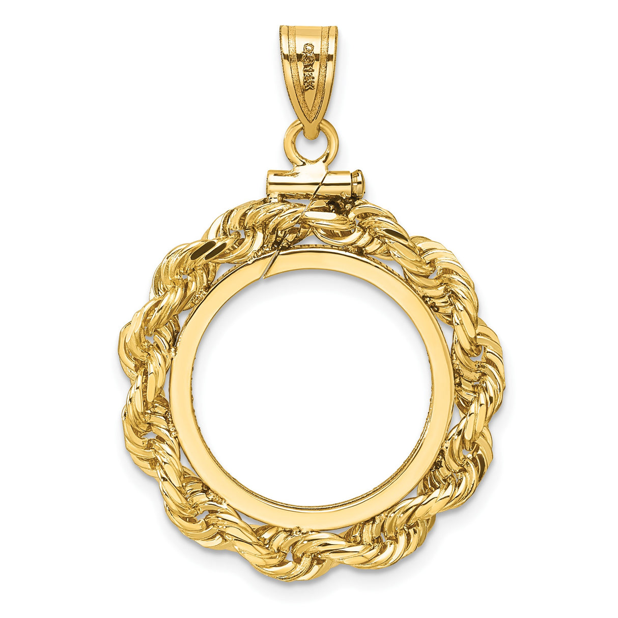 18 mm 14k Yellow Gold coin bezel pendant for US $2.50 Liberty Head Quarter Eagle — additional image