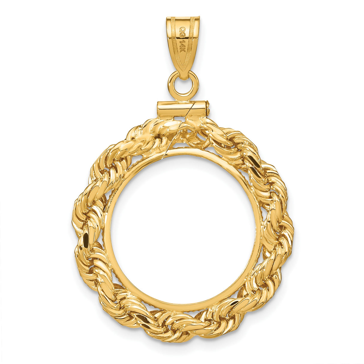 18 mm 14k Yellow Gold coin bezel pendant for US $2.50 Liberty Head Quarter Eagle — additional image