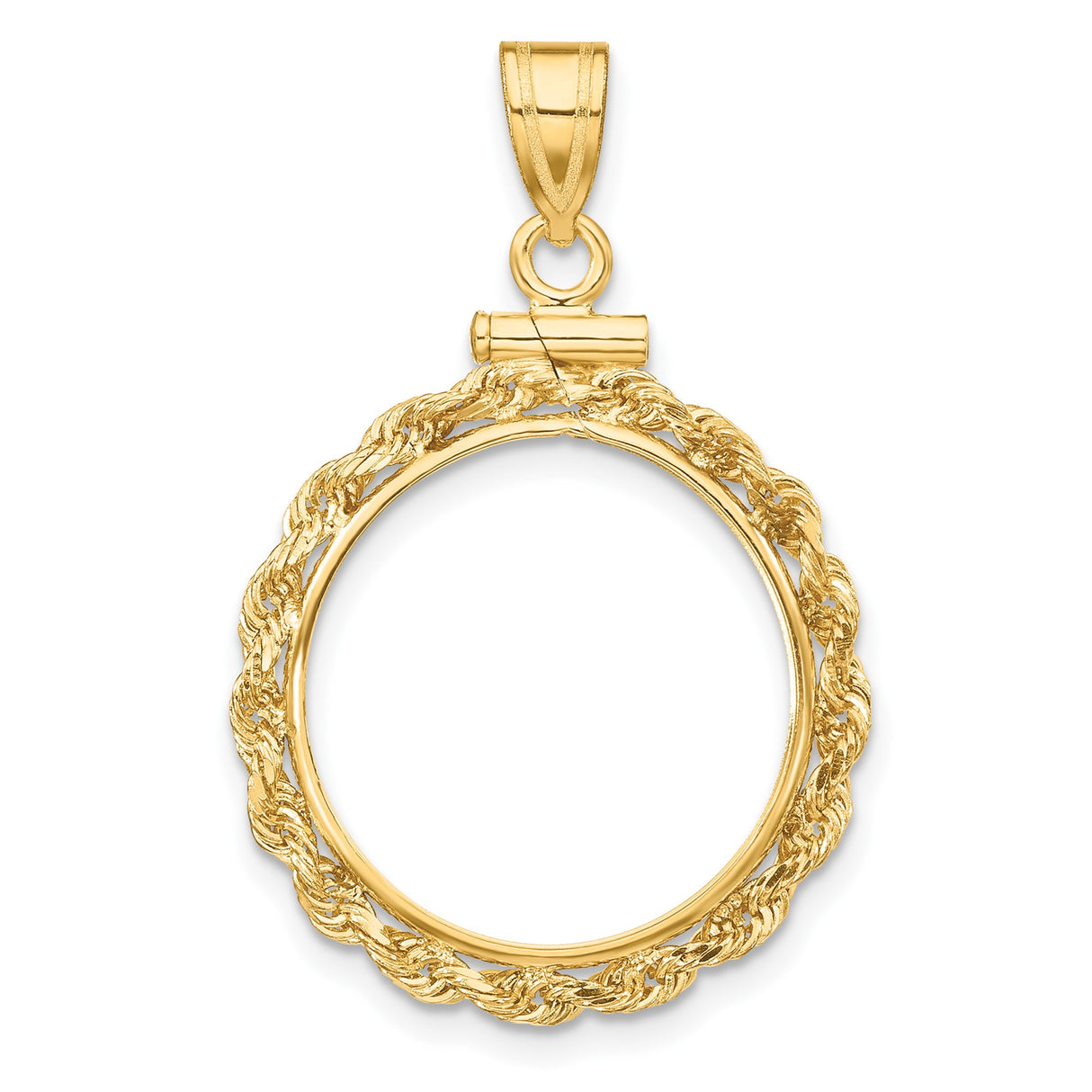 18 mm 14k Yellow Gold coin bezel pendant for US $2.50 Liberty Head Quarter Eagle