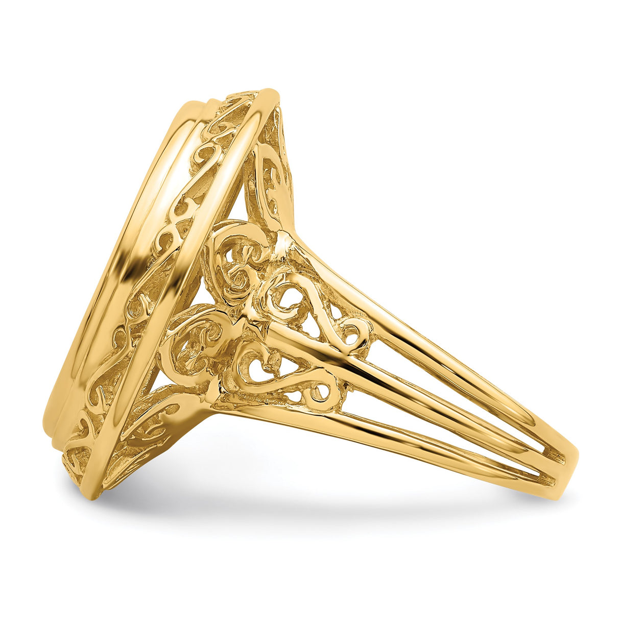 18 mm 14k Yellow Gold coin bezel ring for US $2.50 Liberty Head Quarter Eagle β additional image