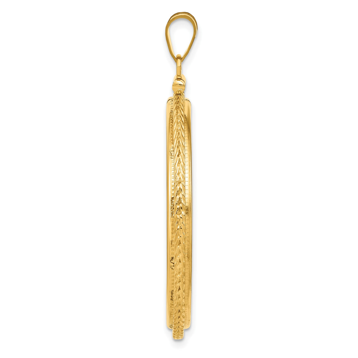 34 mm 14k Yellow Gold coin bezel pendant for US $20 Saint Gaudens Double Eagle — alternate view