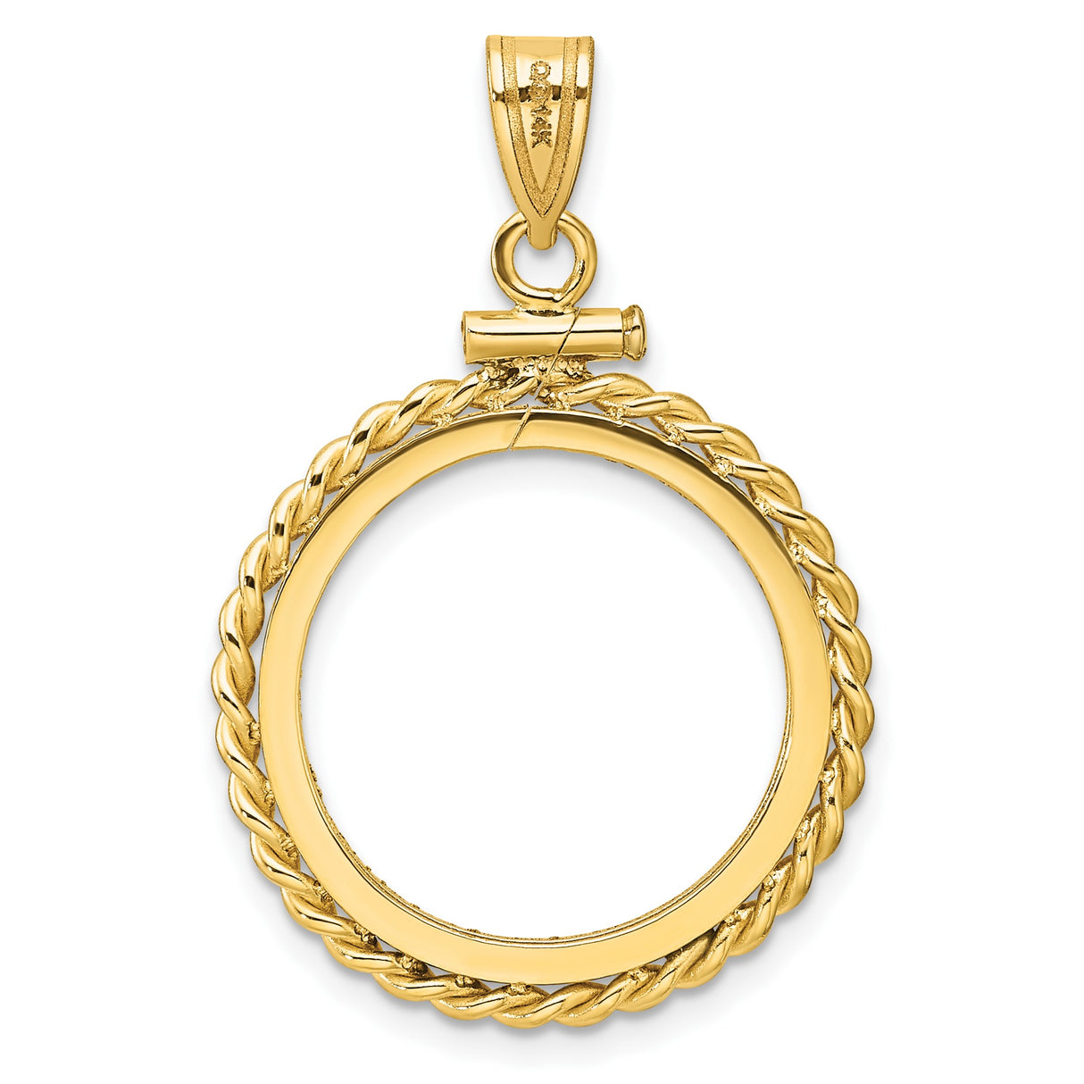 19 mm 14k Yellow Gold coin bezel pendant for US 1¢ Cent - Lincoln Wheat — additional image