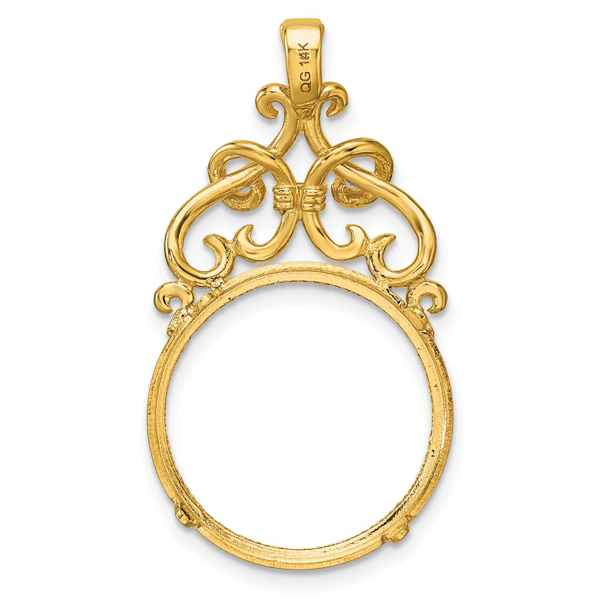 18 mm 14k Yellow Gold coin bezel pendant for US 10¢ Dime - Mercury — additional image