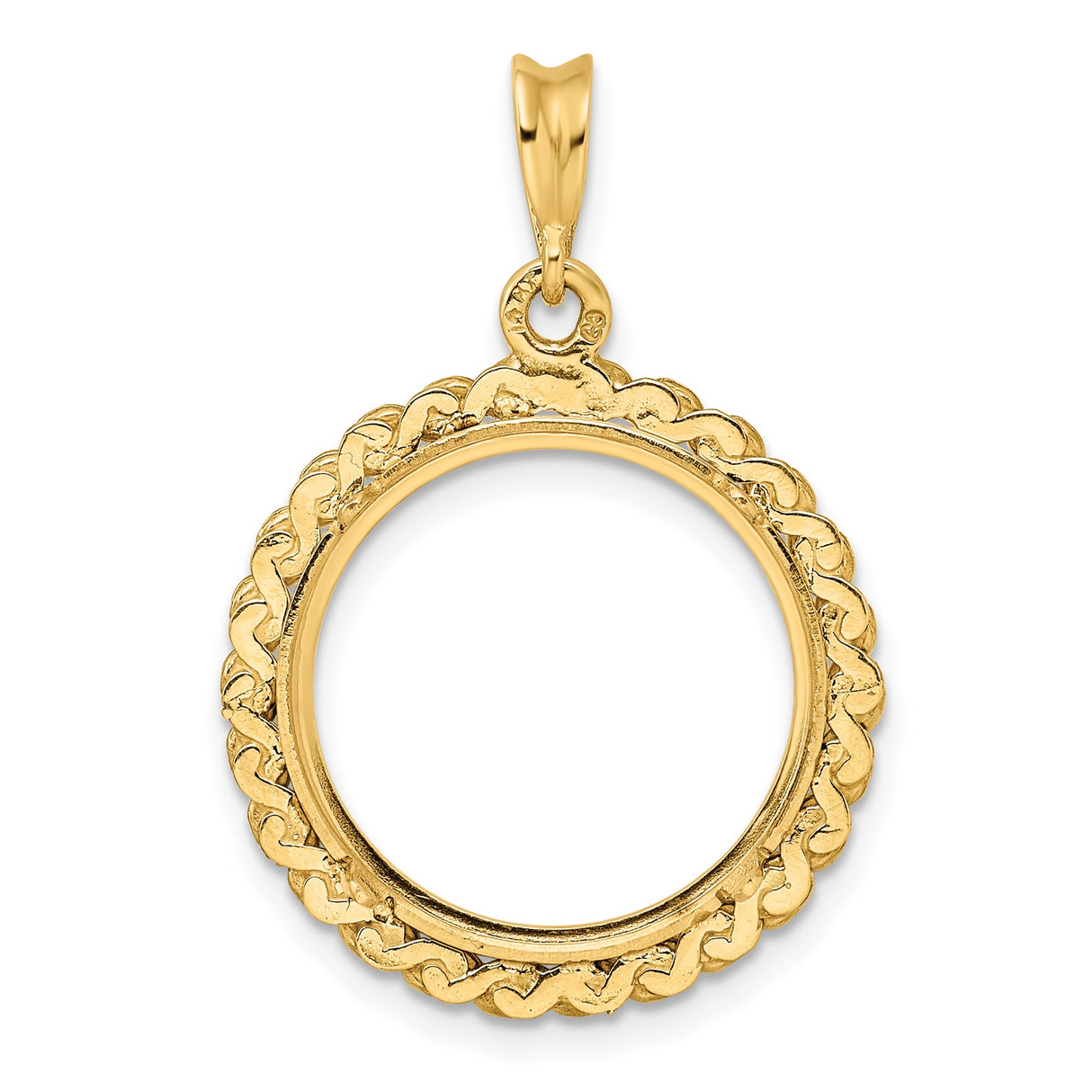 18 mm 14k Yellow Gold coin bezel pendant for US 10¢ Dime - Mercury — additional image