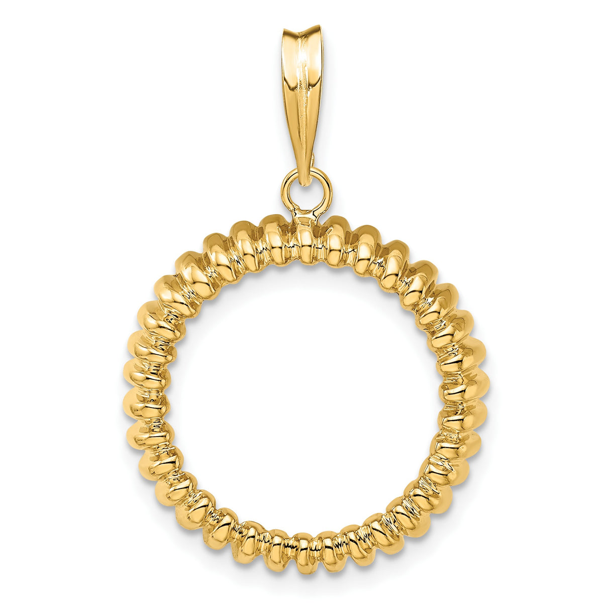 18 mm 14k Yellow Gold coin bezel pendant for US 10¢ Dime - Mercury