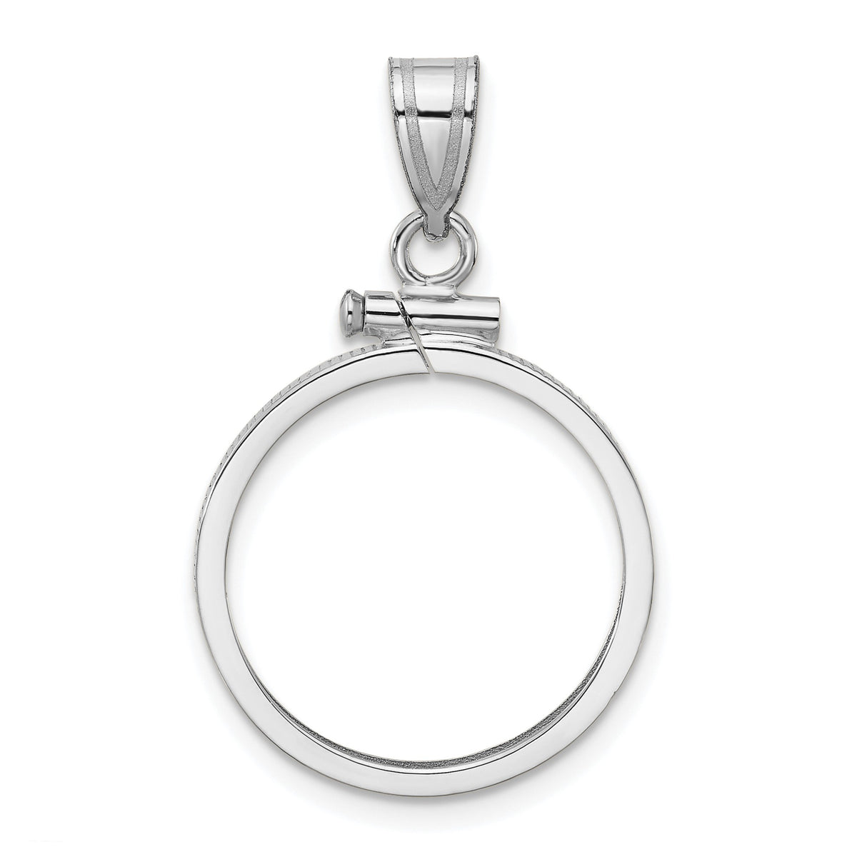 18 mm 14k White Gold coin bezel pendant for US 10¢ Dime - Mercury