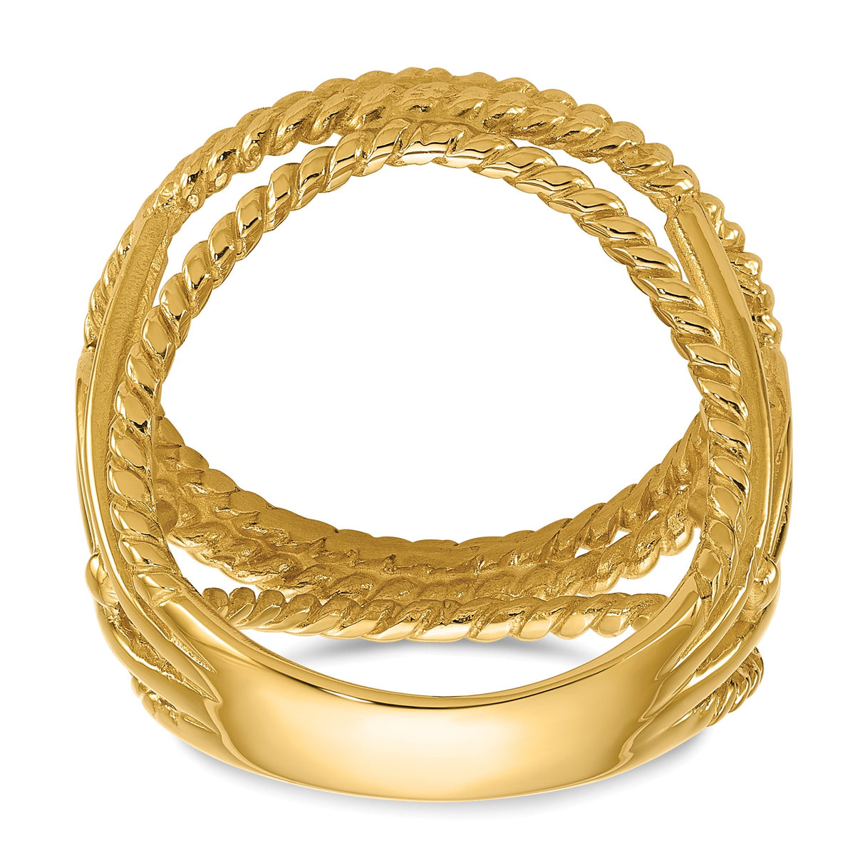 18 mm 14k Yellow Gold coin bezel ring for US 10¢ Dime - Mercury — additional image