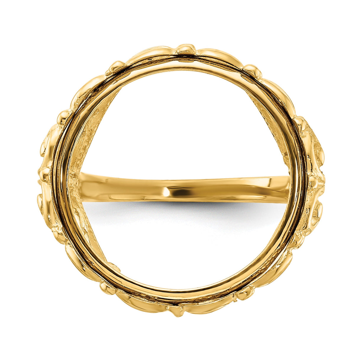 18 mm 14k Yellow Gold coin bezel ring for US 10¢ Dime - Mercury — additional image