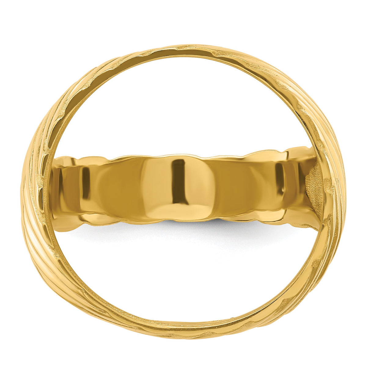 18 mm 14k Yellow Gold coin bezel ring for US 10¢ Dime - Mercury — additional image