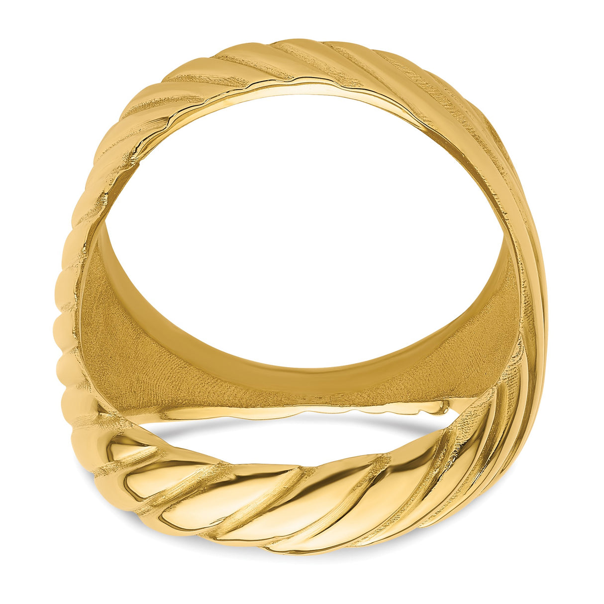 18 mm 14k Yellow Gold coin bezel ring for US 10¢ Dime - Mercury — additional image
