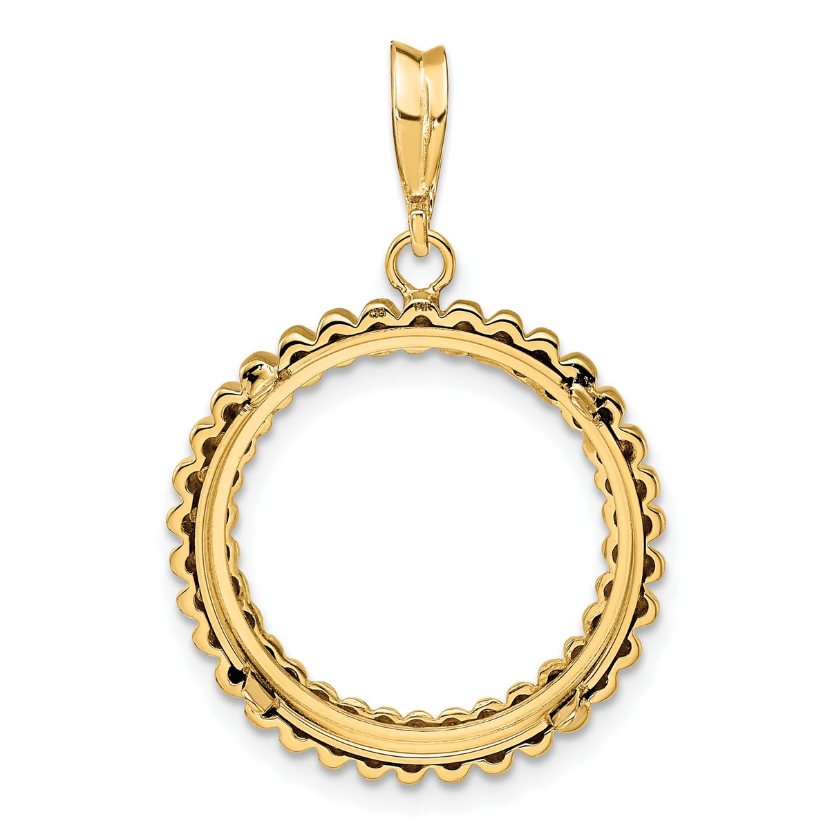 18 mm 14k Yellow Gold coin bezel pendant for US 10¢ Dime - Roosevelt — additional image
