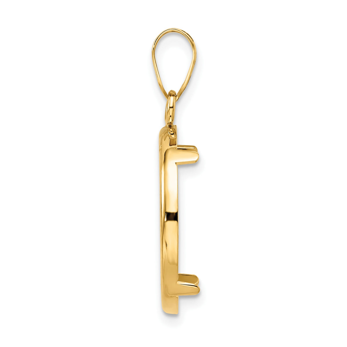 18 mm 14k Yellow Gold coin bezel pendant for US 10¢ Dime - Roosevelt — alternate view