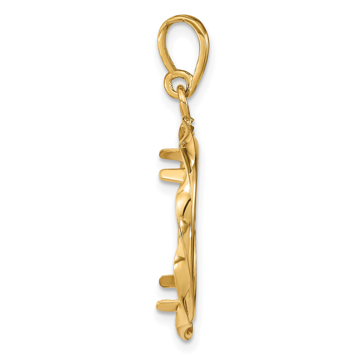 18 mm 14k Yellow Gold coin bezel pendant for US 10¢ Dime - Roosevelt — alternate view