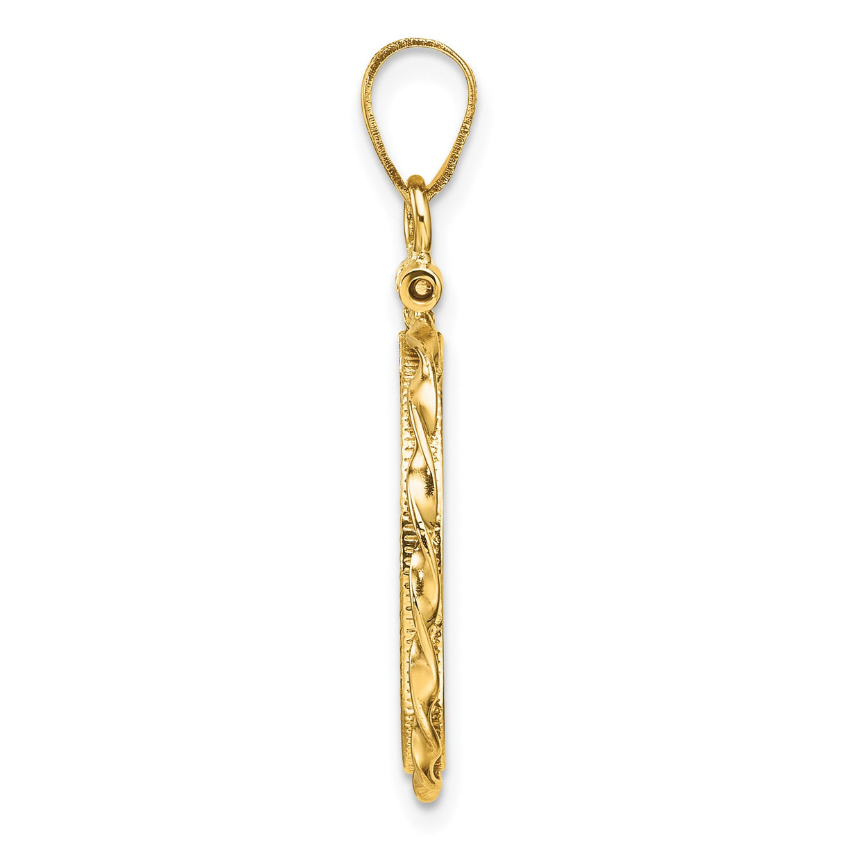 18 mm 14k Yellow Gold coin bezel pendant for US 10¢ Dime - Roosevelt — alternate view