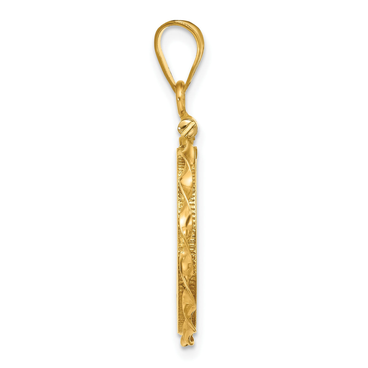 18 mm 14k Yellow Gold coin bezel pendant for US 10¢ Dime - Roosevelt — alternate view