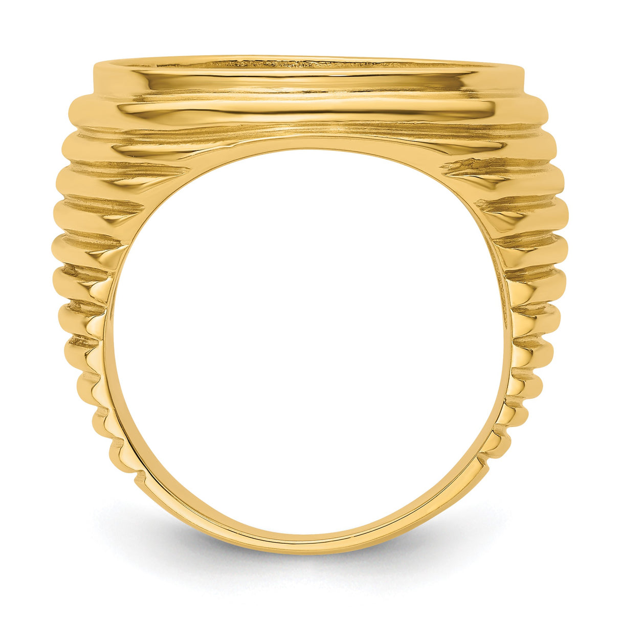 18 mm 14k Yellow Gold coin bezel ring for US 10¢ Dime - Roosevelt — alternate view