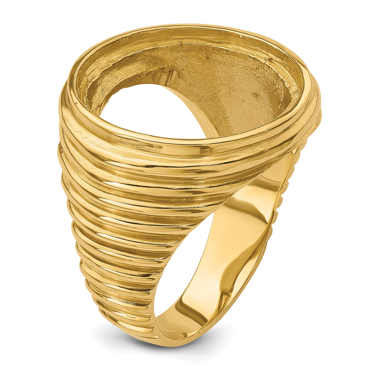 18 mm 14k Yellow Gold coin bezel ring for US 10¢ Dime - Roosevelt — additional image