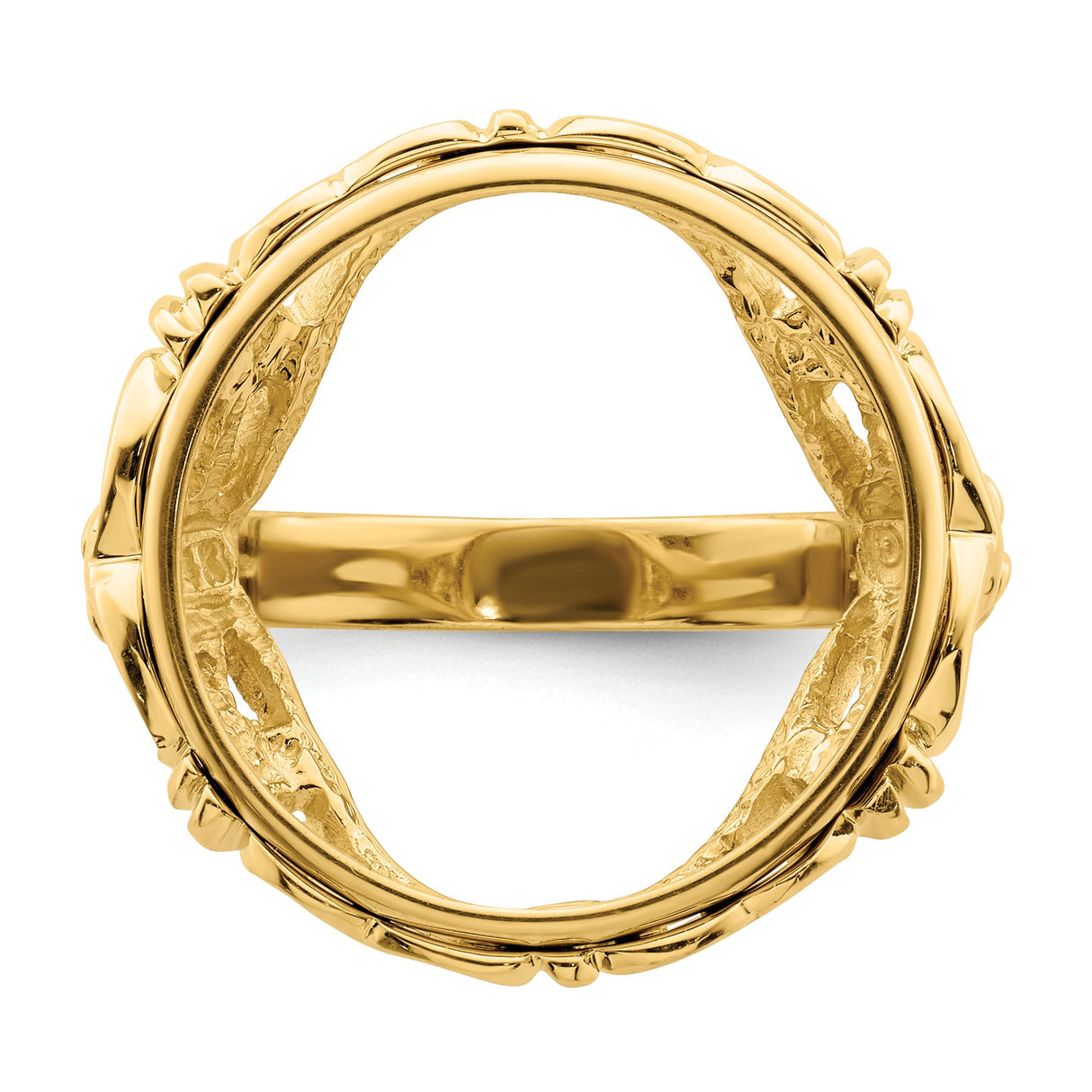 18 mm 14k Yellow Gold coin bezel ring for US 10¢ Dime - Roosevelt — additional image