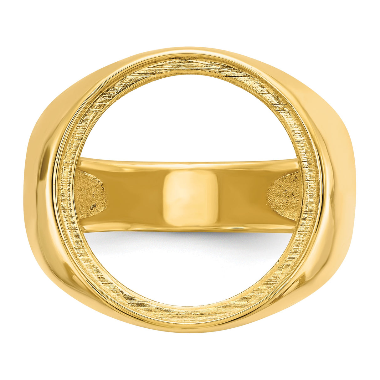 18 mm 14k Yellow Gold coin bezel ring for US 10¢ Dime - Roosevelt — additional image