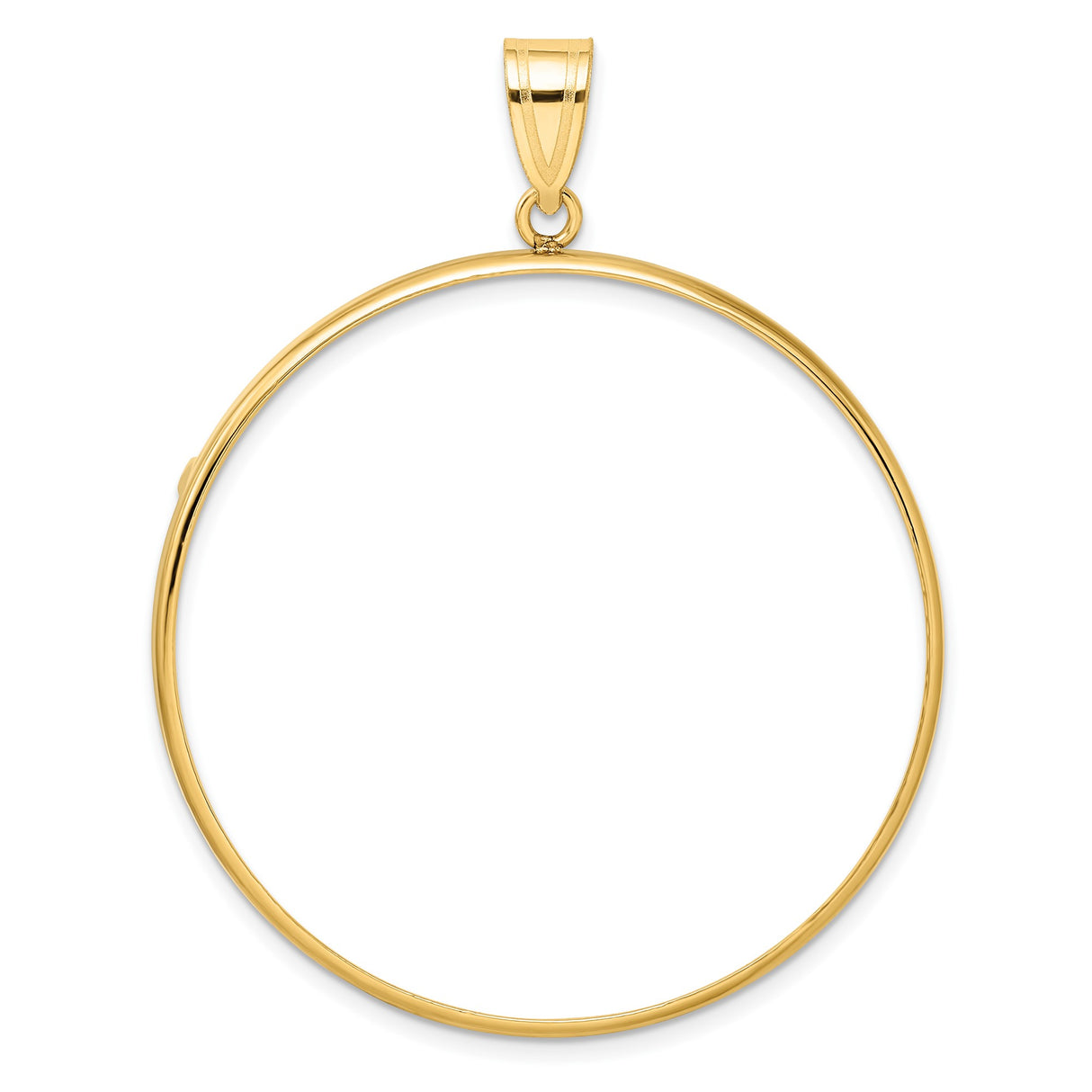 41 mm 14k Yellow Gold coin bezel pendant for US $1 American Eagle Silver