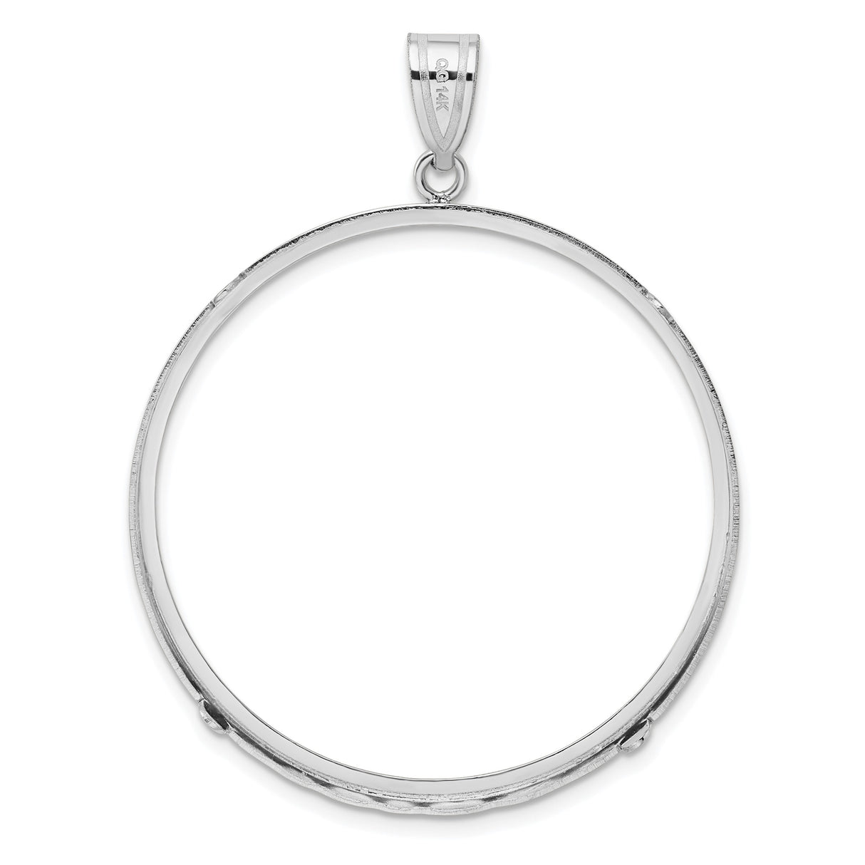 38 mm 14k White Gold coin bezel pendant for US $1 Silver Peace Dollar — additional image