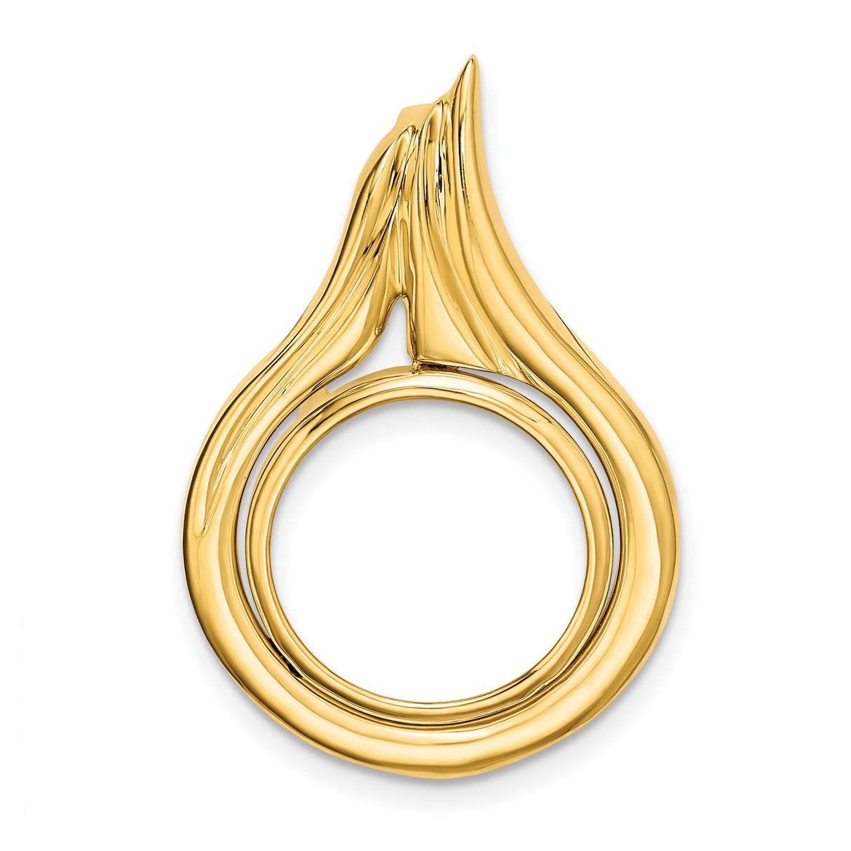 14 mm 14k Yellow Gold coin bezel pendant for US 3¢ Trime Three Cent Silver