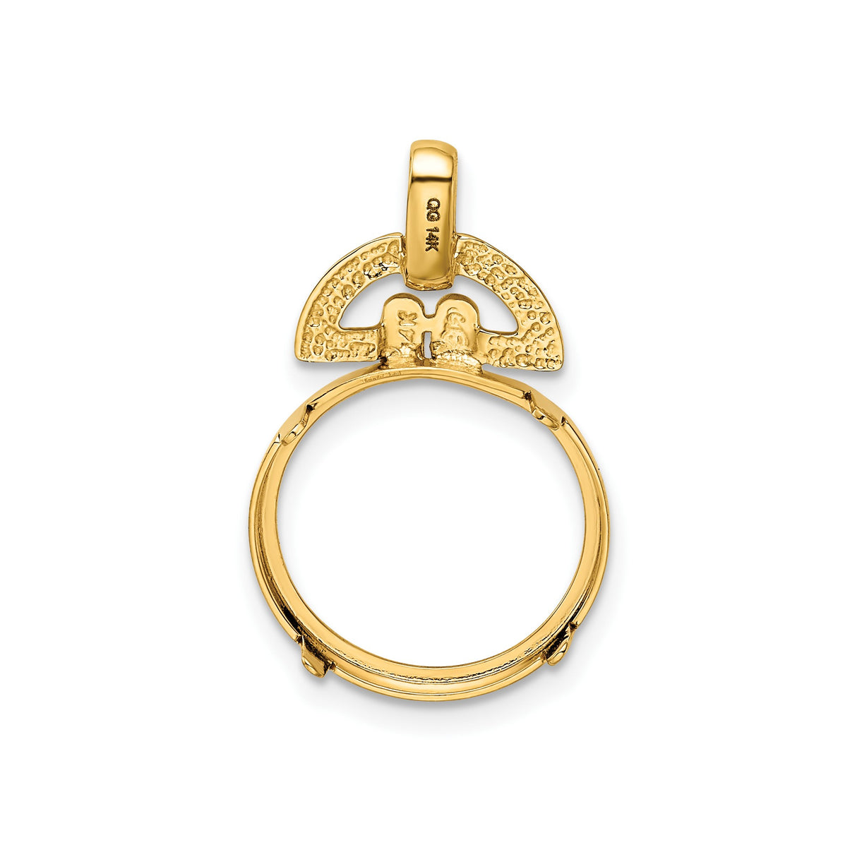 14 mm 14k Yellow Gold coin bezel pendant for US 3¢ Trime Three Cent Silver — additional image
