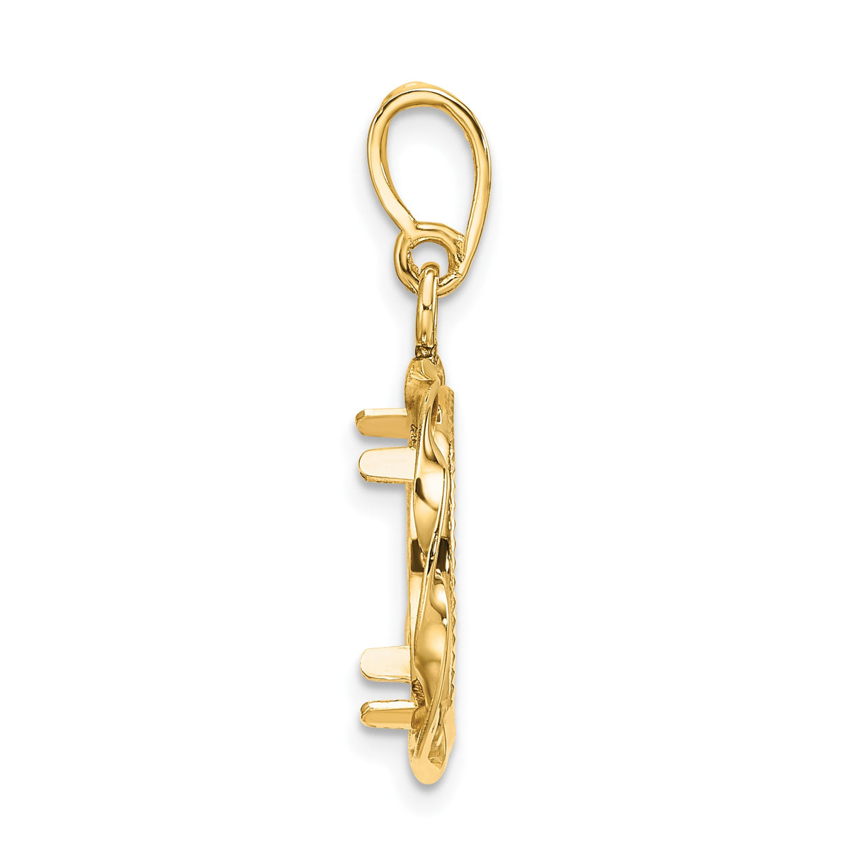 14 mm 14k Yellow Gold coin bezel pendant for US 3¢ Trime Three Cent Silver — alternate view